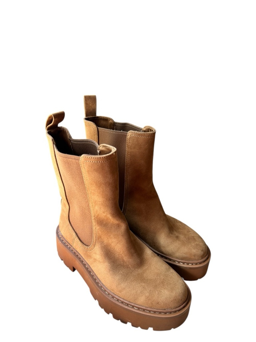 Women's H&M Beige Chunky Chelsea Boots Sz 39
